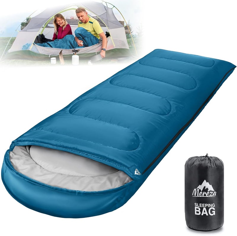 Mereza Sleeping Bags XL for Adults Cold Weather Mens Large Wide Sleeping Bag for Big and Tall Girls Boys with Compression Sack for Camping Backpacking Warm & Cool Weather - Image 1